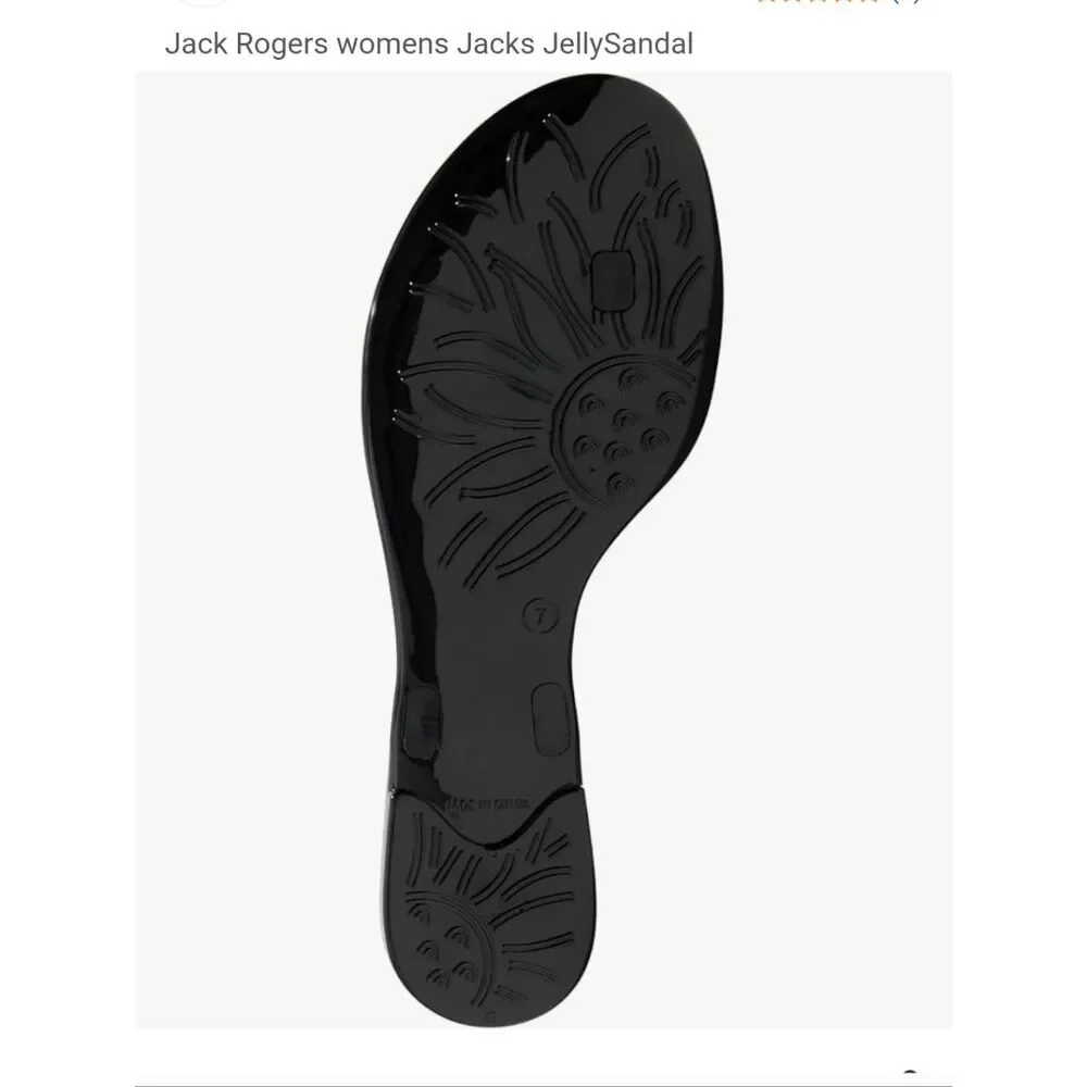 Jack Rogers Black and White Daisy Whipstitch Sandals